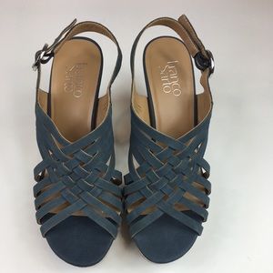 🎉Franco Sarto} Nicola blue nubuck sandals.
